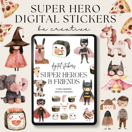 Super Heroes and Friends Digital Stickers