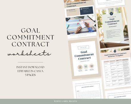  Goal Commitment Contract Worksheet Set 