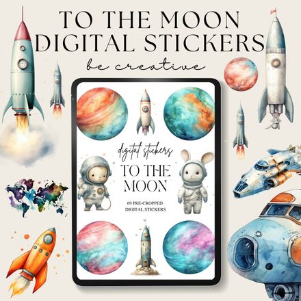To The Moon Stickers