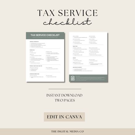 Personal Tax Service Checklist