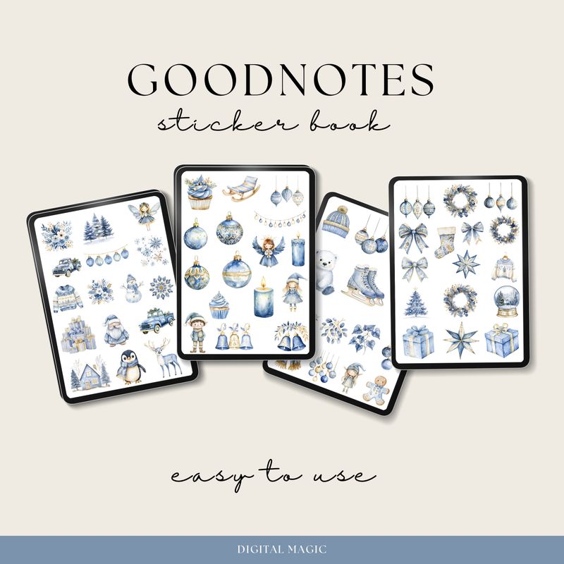 Blue Christmas Stickers