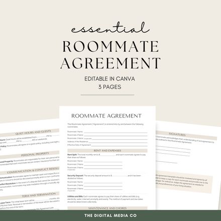 Roommate Agreement template