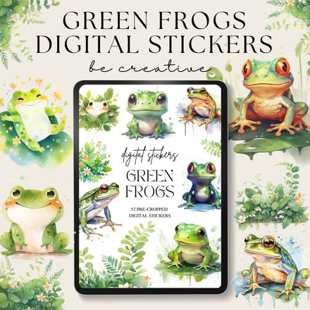 Green Frogs Stickers