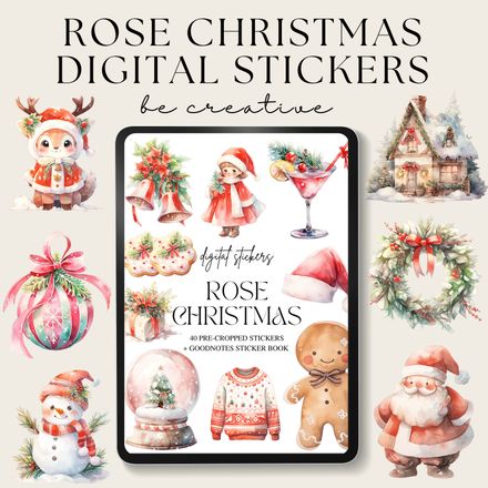 Rose Christmas Stickers