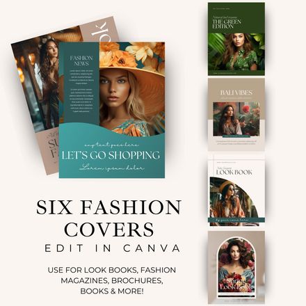 Six Fashion Covers Editable In Canva