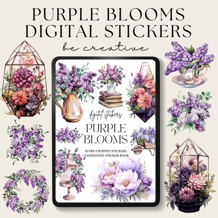 Purple Flowers Stickers