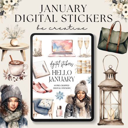 January Digital Stickers