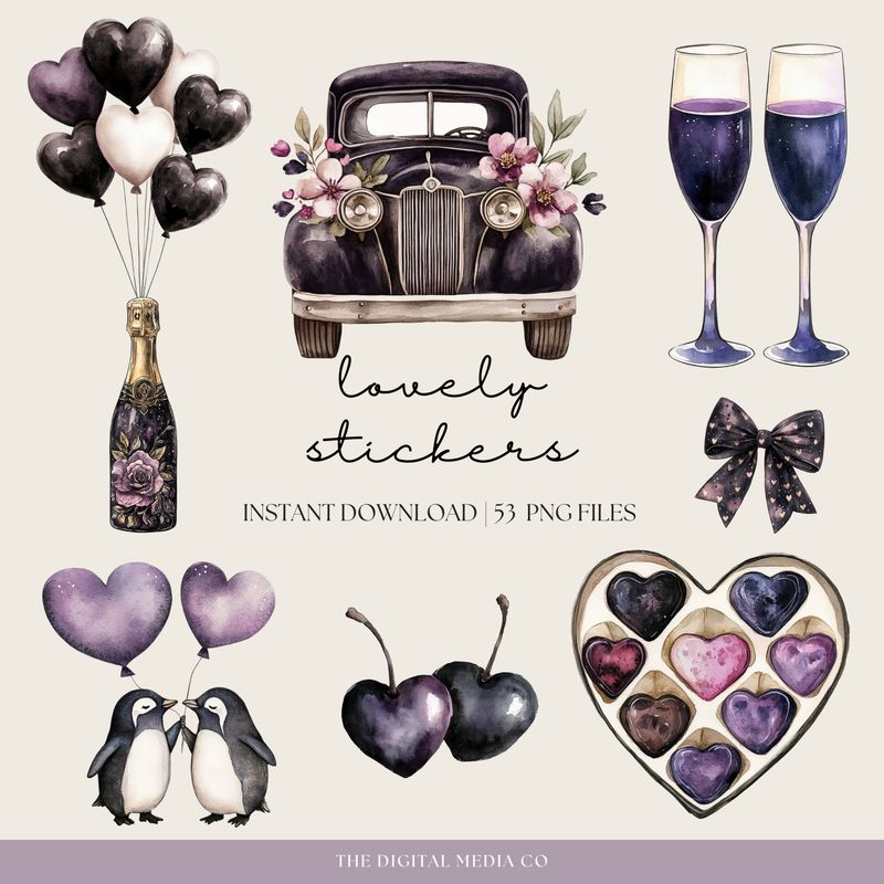 Dramatic Valentines Stickers