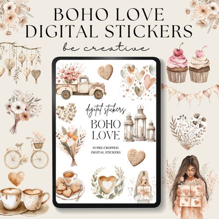 Boho Love Digital Stickers