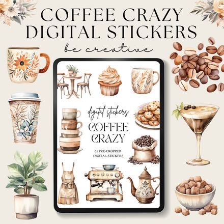 Coffee Crazy Stickers