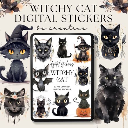 Witchy Cat Stickers