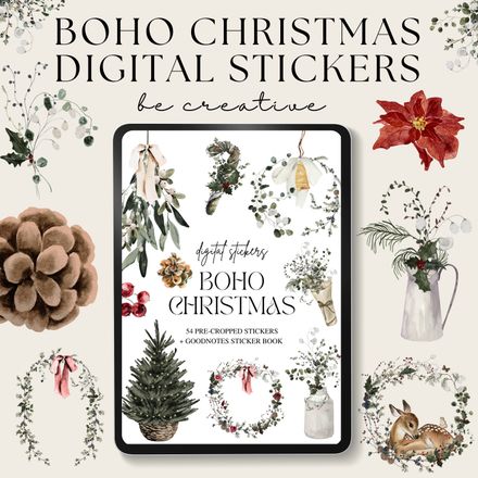 Boho Christmas Stickers