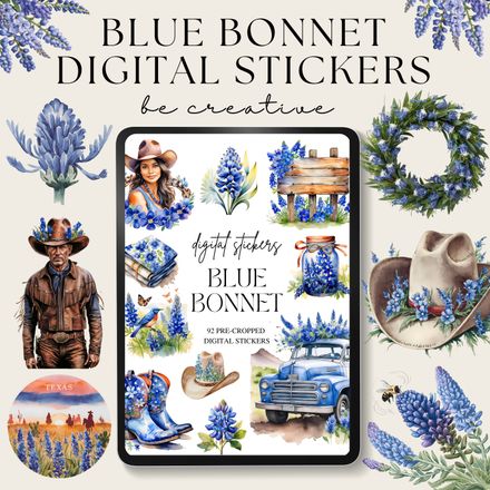 Blue Bonnet Stickers