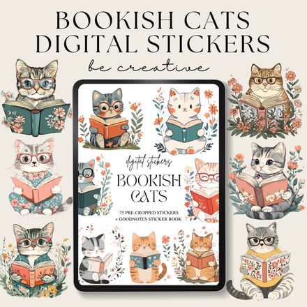 Bookish Cat Stickers