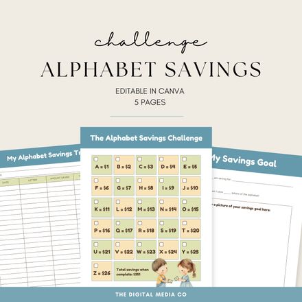 Alphabet Savings Checklist Template