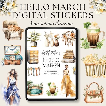Hello March Digital Stickers