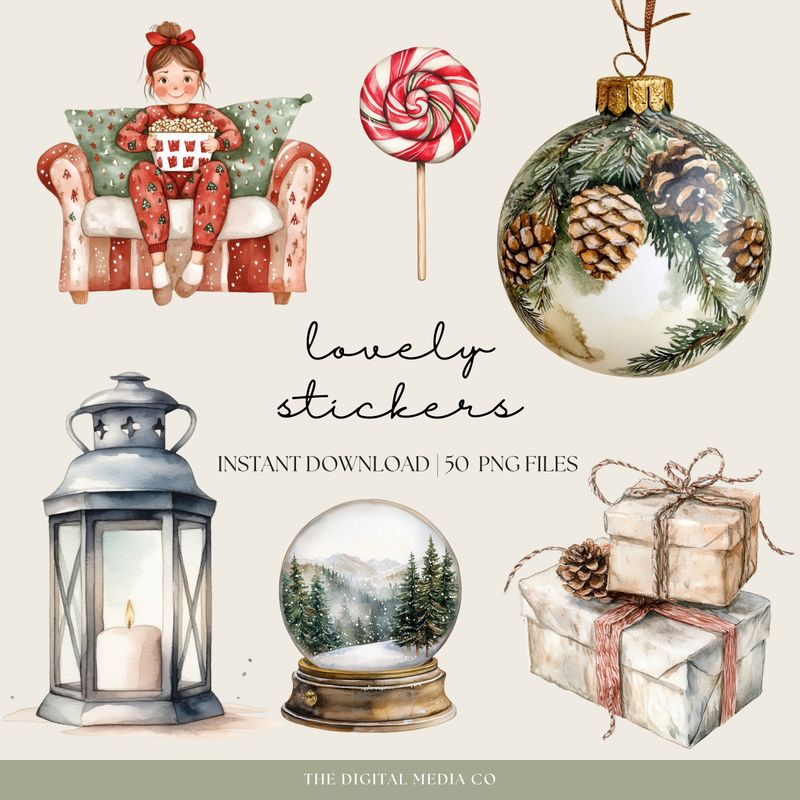 Christmas Movie Night Stickers
