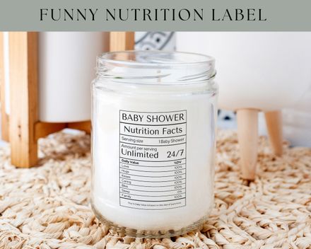  Funny baby shower nutrition label template 