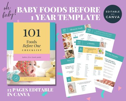 Baby Foods Before One-Year-Old Template