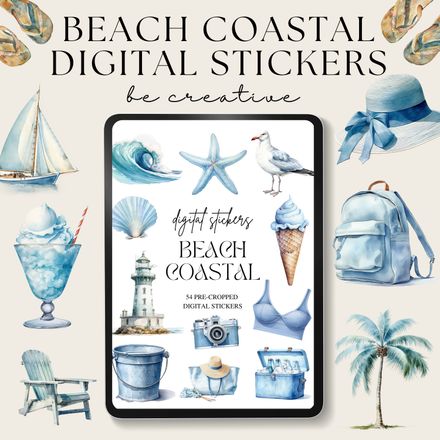  Coastal Beach Stickers 