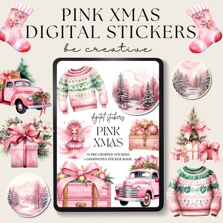 Pink Xmas Stickers