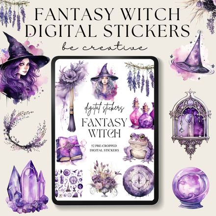 Fantasy Witch Digital Stickers