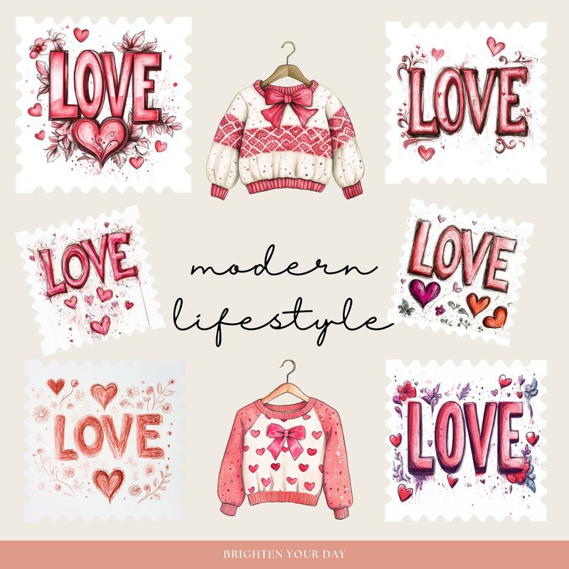 Oh My Valentine Retro Digital Stickers