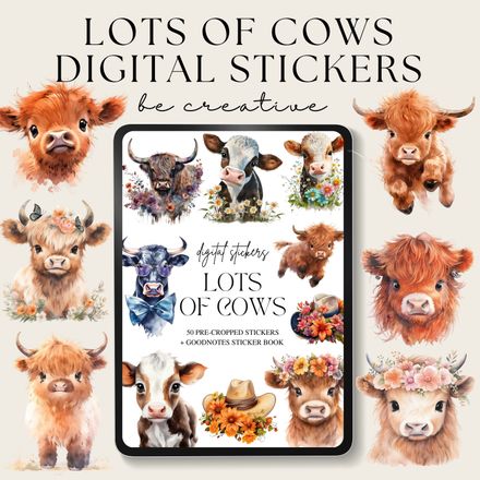 Lots of Cow Stickers