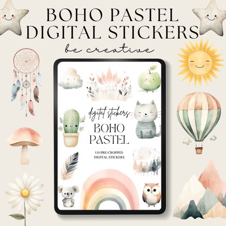  Boho Pastel Stickers