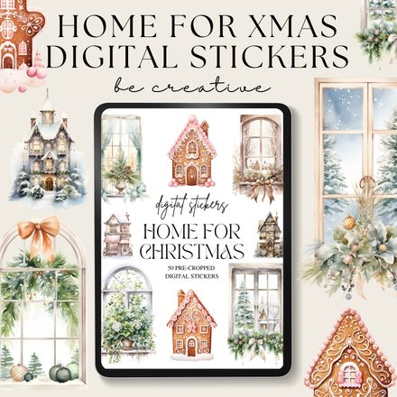  Home for Christmas Digital Stickers