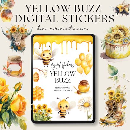 Yellow Buzz Digital Stickers