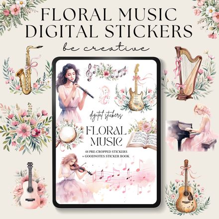 Floral Music Stickers