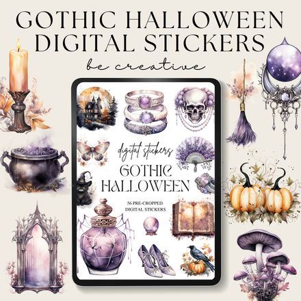  Gothic Halloween Digital Stickers