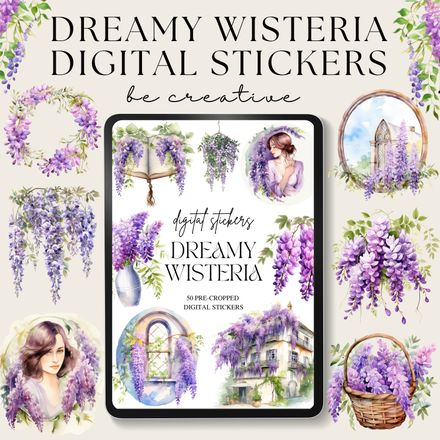 Dreamy Wisteria Stickers