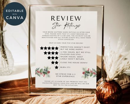  Christmas Airbnb Review template 