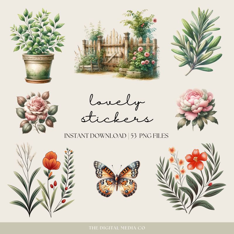 Botanical Beauty Digital Stickers