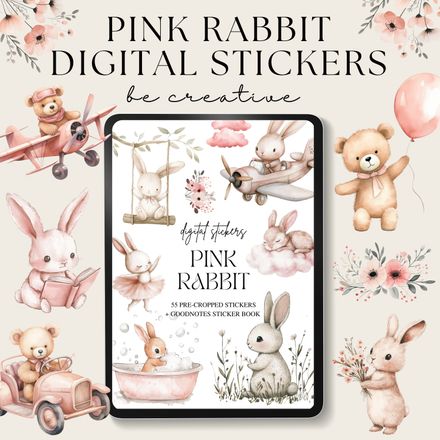 Pink Rabbit Stickers