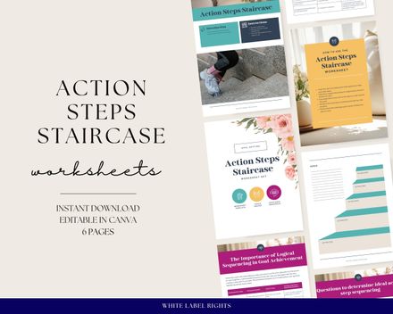  Action Steps Staircase Worksheet Set 