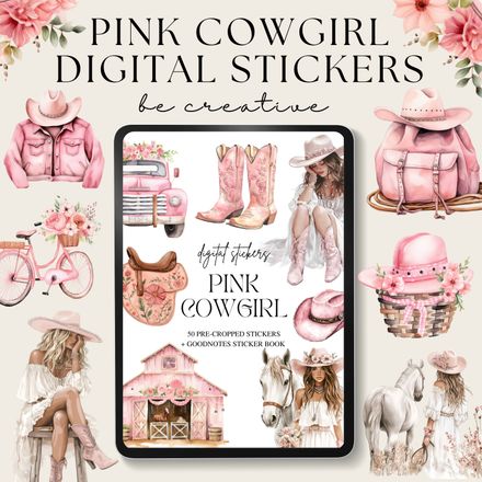 Pink Cowgirl Stickers