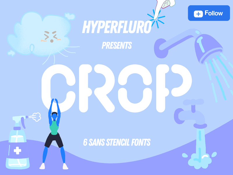 Crop Stencil (6  Fonts)