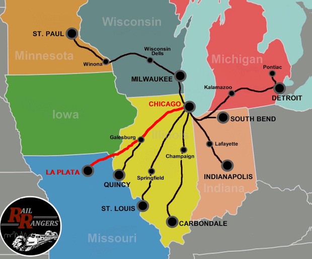 Route Highlight Sheets: Chicago to La Plata, MO (WESTBOUND &amp; EASTBOUND)