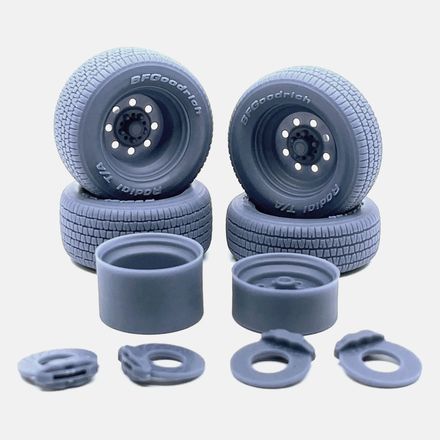 1/24 Resin, 15 inch Weld Draglite Wheels, BFGoodrich Radial T/A Tires
