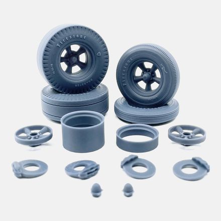 1/18 Resin, 15 inch Torq Thrust D Wheels, Firestone Tires