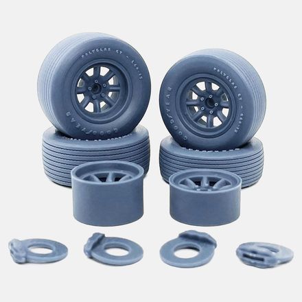 1/24 Resin, 15 inch Minilite Wheels, Goodyear Polyglas GT Tires