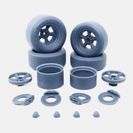 1/12 Resin, 15 inch Torq Thrust D Wheels, Goodyear Blue Streak Tires