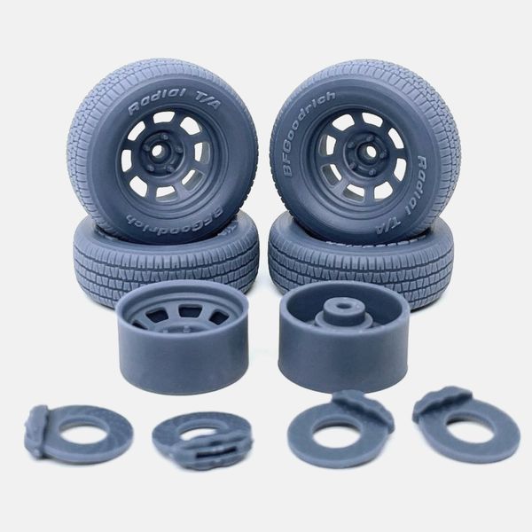 1/24 Scale, 15x8 Bassett D-Hole Wheels, BFGoodrich Rad