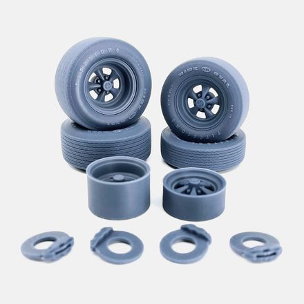 1/24 Resin, 15 inch Cragar SS Wheels, Firestone Wide Oval Tires