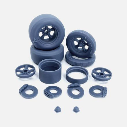 1/24 Resin, 15x4.5 &amp; 15x10 Torq Thrust D Wheels, Mickey Thompson M/T Tires