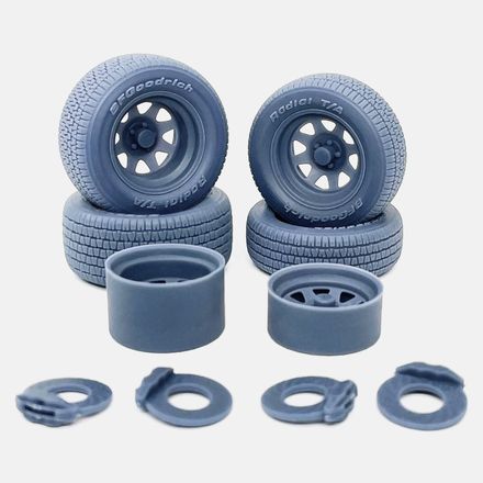 1/24 Resin, 15 inch Cragar Nomad Wheels, BFGoodrich Radial T/A Tires