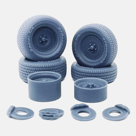 1/24 Resin, 15 inch Center Line Auto Drag Wheels, BFGoodrich Radial T/A Tires